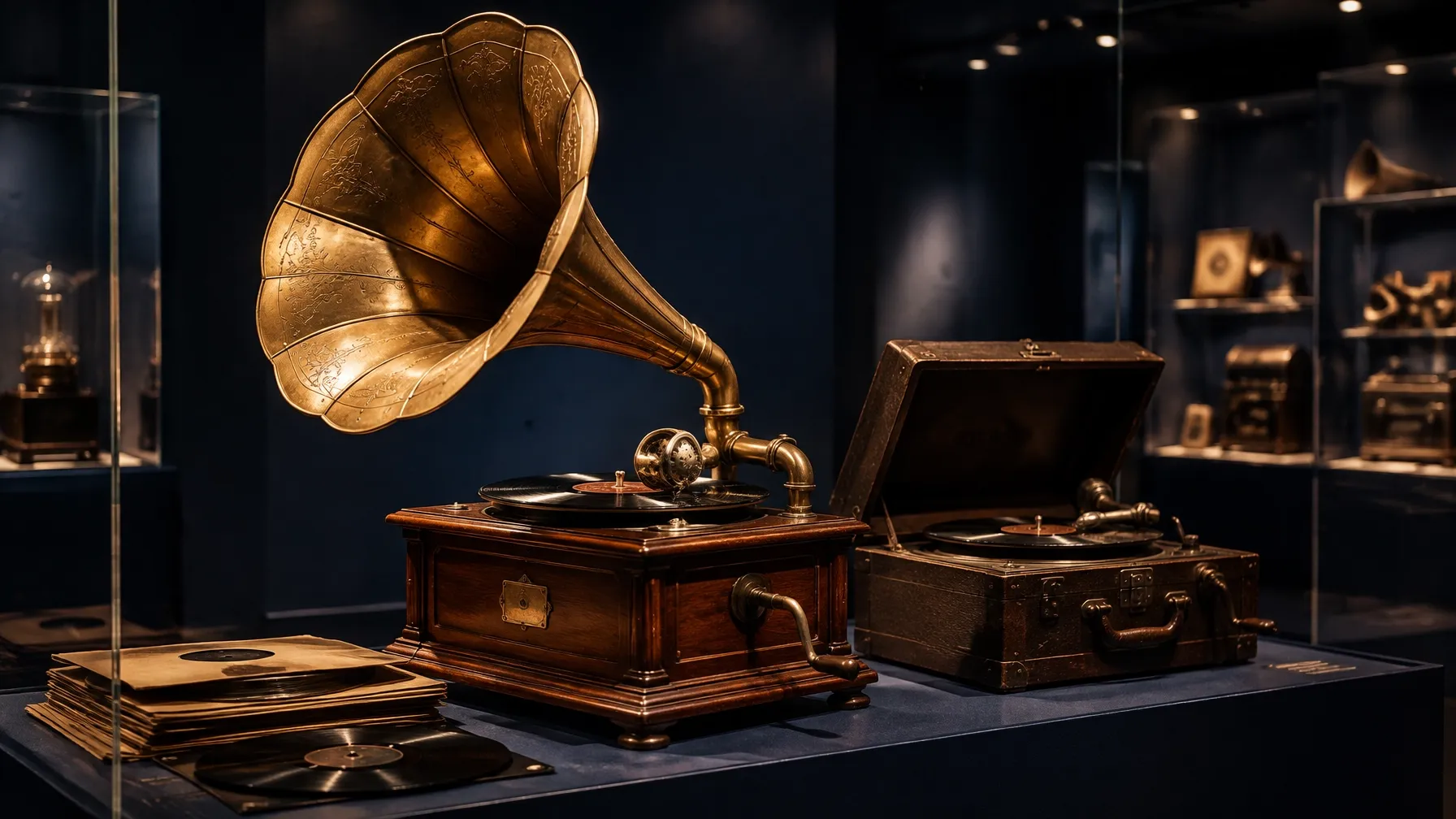 An early audio device on display as part of the history of recorded sound